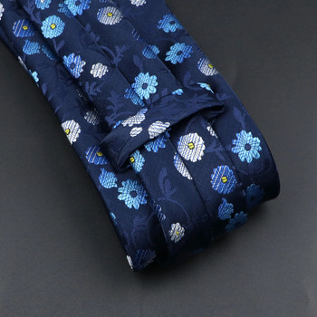 Νέα πολυεστερική φλοράλ γραβάτα για άντρες Γυναικεία πλάτος 8cm Ζακάρ υφαντή καφέ μπλε γραβάτα για επαγγελματικό καθημερινό ντύσιμο γάμου