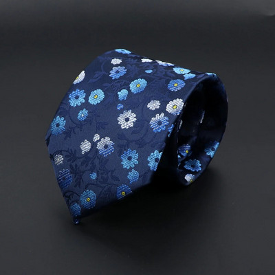 Nova poliesterska cvjetna kravata za muškarce, žene 8 cm širine Jacquard tkana smeđe plava kravata za svatove Poslovna dnevna odjeća Kravata