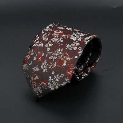 Nova poliesterska cvjetna kravata za muškarce, žene 8 cm širine Jacquard tkana smeđe plava kravata za svatove Poslovna dnevna odjeća Kravata