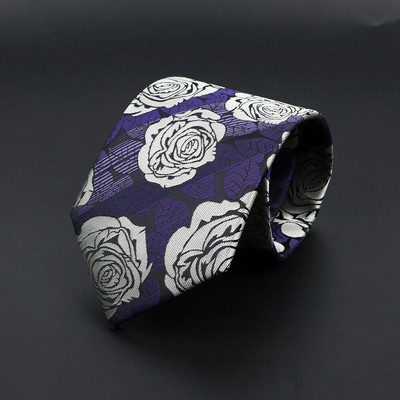 Nova poliesterska cvjetna kravata za muškarce, žene 8 cm širine Jacquard tkana smeđe plava kravata za svatove Poslovna dnevna odjeća Kravata