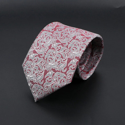 Nova poliesterska cvjetna kravata za muškarce, žene 8 cm širine Jacquard tkana smeđe plava kravata za svatove Poslovna dnevna odjeća Kravata