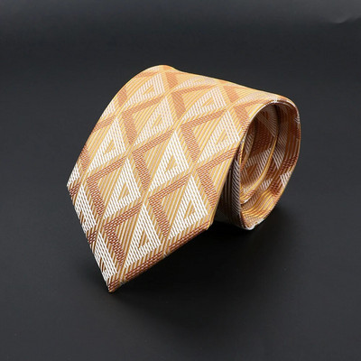 Nova poliesterska cvjetna kravata za muškarce, žene 8 cm širine Jacquard tkana smeđe plava kravata za svatove Poslovna dnevna odjeća Kravata