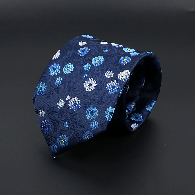Nova poliesterska cvjetna kravata za muškarce, žene 8 cm širine Jacquard tkana smeđe plava kravata za svatove Poslovna dnevna odjeća Kravata