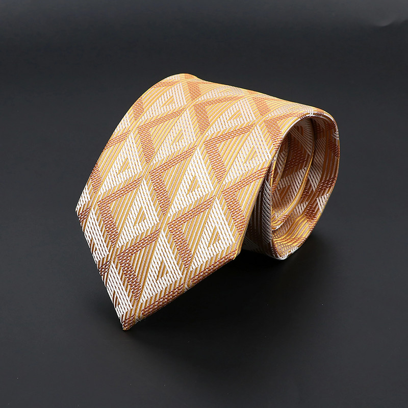 Nova poliesterska cvjetna kravata za muškarce, žene 8 cm širine Jacquard tkana smeđe plava kravata za svatove Poslovna dnevna odjeća Kravata