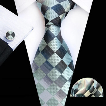Ανδρικό επίσημο κοστούμι τριών τεμαχίων με δικτυωτό διαμάντι με πετσέτα μανικετόκουμπα με τσεπάκι