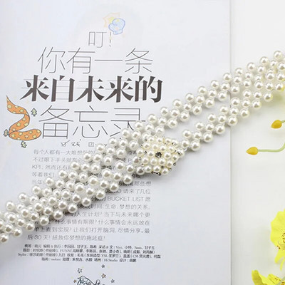 Elegantni biserni ženski remen Luksuzni dizajn Podesiva metalna kopča Lanac za zapešće Ženska haljina Odjeća Ukrasni pojas Nakit