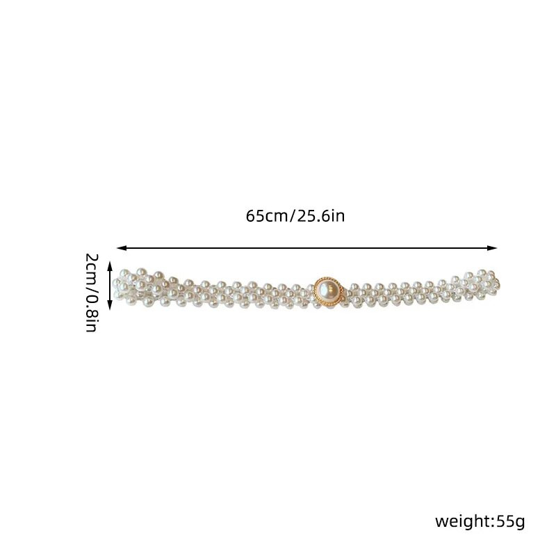 Elegantni biserni ženski remen Luksuzni dizajn Podesiva metalna kopča Lanac za zapešće Ženska haljina Odjeća Ukrasni pojas Nakit