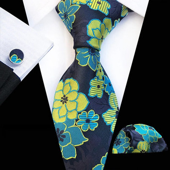 Σετ τριών τεμαχίων Paisley Fashion Business Ανδρική γραβάτα που περιλαμβάνει μανικετόκουμπα με γραβάτα