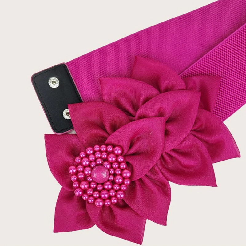 Naised, tüdrukud, suurte lilledega elastne vöörihm ühevärvilised korsetivööd laiad kummipaelad kleit Dekoratiivne veniv vöökoht