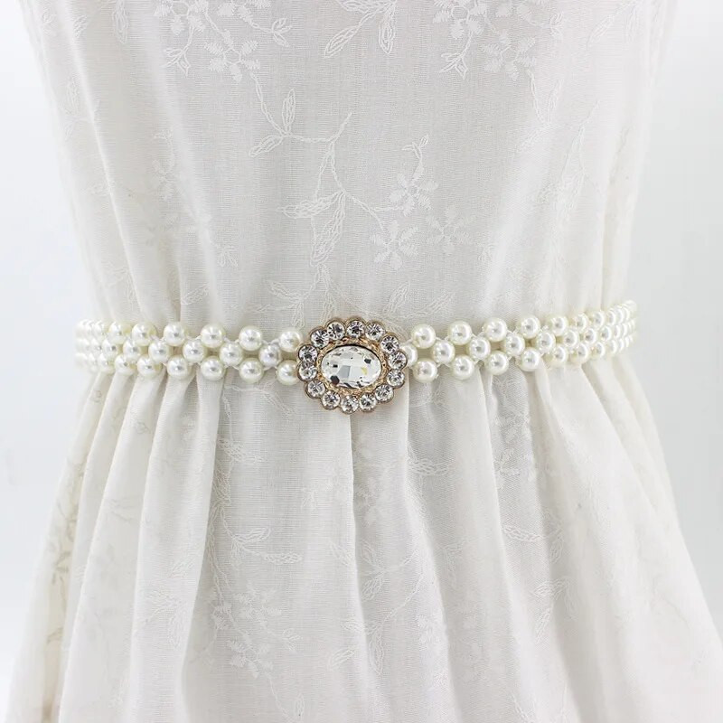 Naiste kivikivist pärlitest vöö kett Moodekleit Elastne kaunistatud vöö Naiste akrüülpärlitest magusad lillevööd