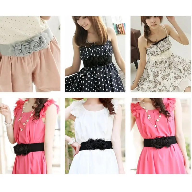 Női széles derék öv ruhához Rózsavirág Egyszerű becsomagolás Derékpánt Kabát Fűző Dizájner Luxus Márka Elasztikus Stretch Deréköv