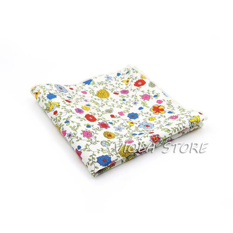 Novi cvjetni rupčić 100% pamuk maramica 23 cm Žene i muškarci Zelena ležerna svadba Džepni kvadratni poklon Smoking Leptir leptir dodatak