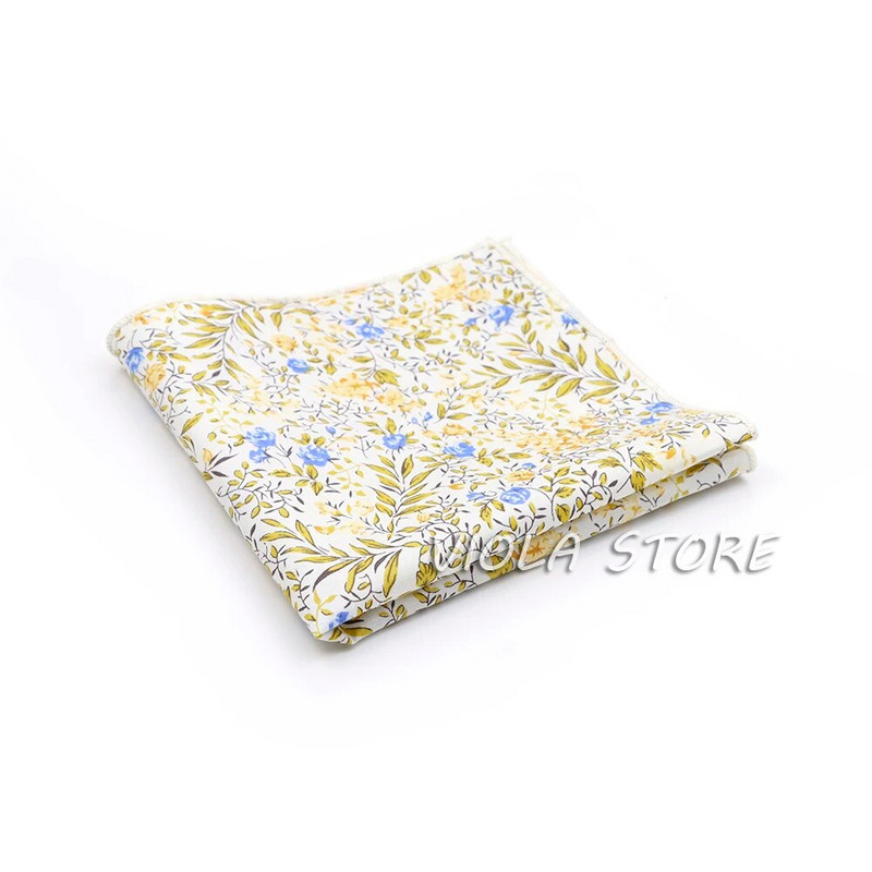 Novi cvjetni rupčić 100% pamuk maramica 23 cm Žene i muškarci Zelena ležerna svadba Džepni kvadratni poklon Smoking Leptir leptir dodatak