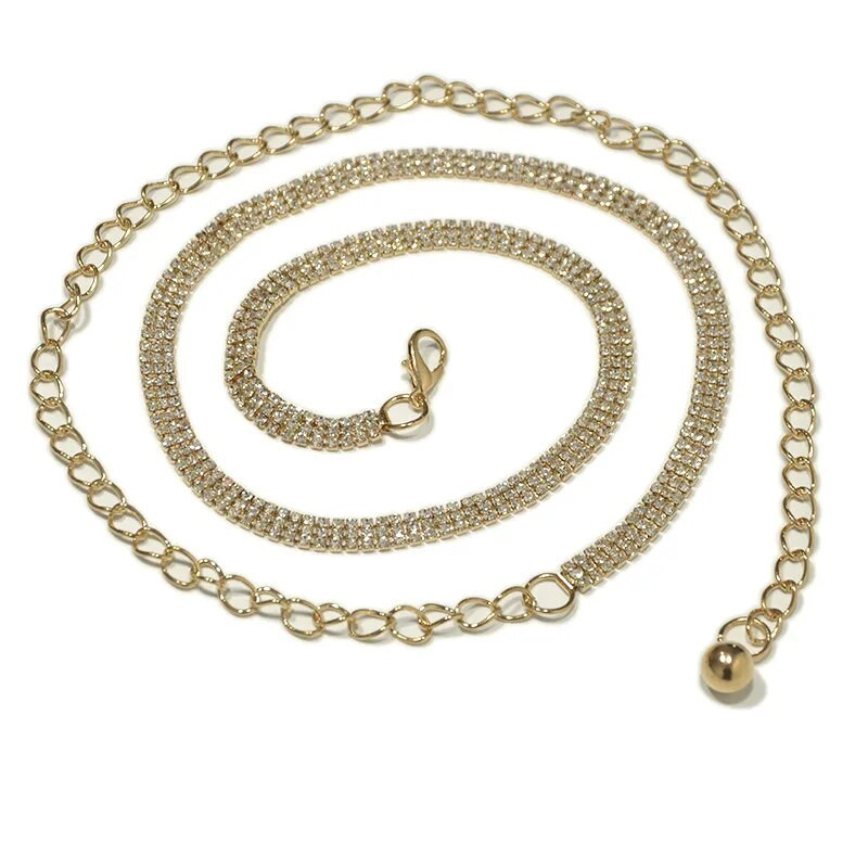 Modni luksuzni ženski pojas sa vještačkim dijamantima Ženski red Bright Bride Bling Crystal Diamond Lanac oko struka Pojas sa vještim dijamantima