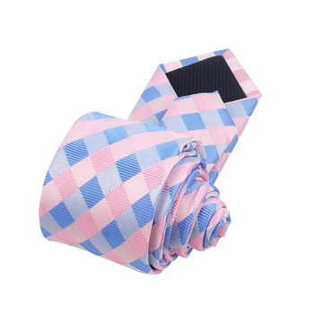 Υψηλής ποιότητας Νέα Ανδρική Καρό Γραβάτα σε Ροζ Στυλ Μόδα Κλασική Ανδρική γραβάτα για γάμο Γραβάτα γαμπρού πλάτους 6 εκ.