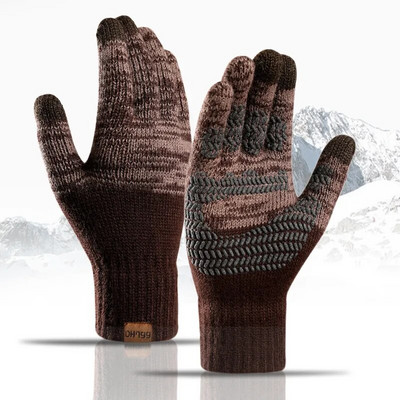 Дамски мъжки плетени зимни ръкавици Кашмирени плетени дамски есенни зимни топли дебели ръкавици Ски ръкавици със сензорен екран