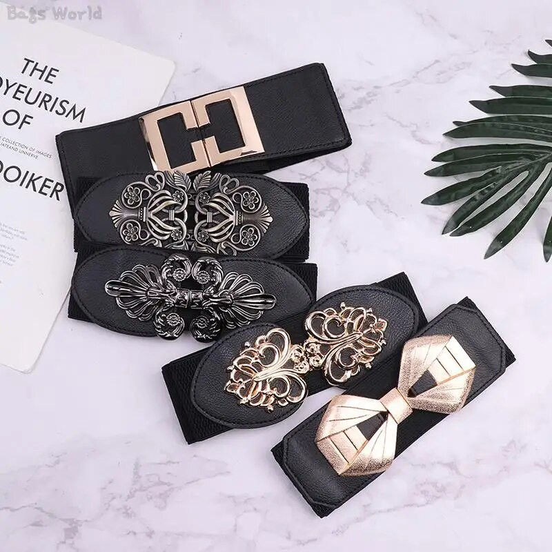 1X starinski elastični široki pojas s crnim pojasom, ukras za košulju za žene, korzet s naramenicama