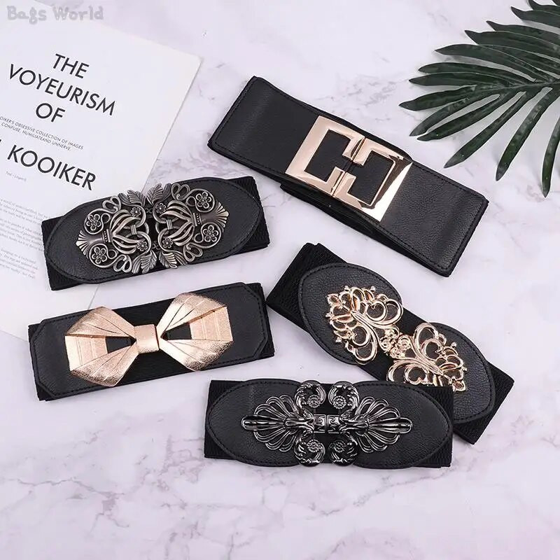 1X starinski elastični široki pojas s crnim pojasom, ukras za košulju za žene, korzet s naramenicama