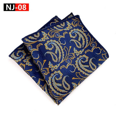 Színes férfi zseb négyzet alakú többszínű Paisley klasszikus esküvői selyem zsebkendő üzleti jacquard hanky