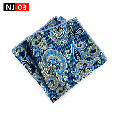 Színes férfi zseb négyzet alakú többszínű Paisley klasszikus esküvői selyem zsebkendő üzleti jacquard hanky