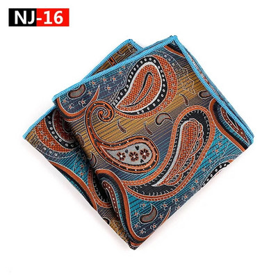 Színes férfi zseb négyzet alakú többszínű Paisley klasszikus esküvői selyem zsebkendő üzleti jacquard hanky