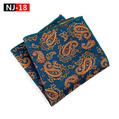 Színes férfi zseb négyzet alakú többszínű Paisley klasszikus esküvői selyem zsebkendő üzleti jacquard hanky