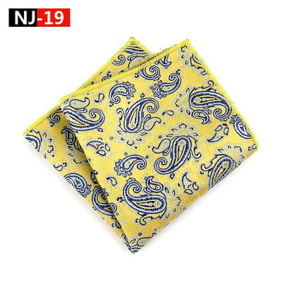 Színes férfi zseb négyzet alakú többszínű Paisley klasszikus esküvői selyem zsebkendő üzleti jacquard hanky