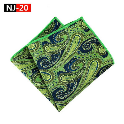 Színes férfi zseb négyzet alakú többszínű Paisley klasszikus esküvői selyem zsebkendő üzleti jacquard hanky