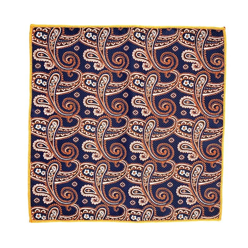 Színes férfi zseb négyzet alakú többszínű Paisley klasszikus esküvői selyem zsebkendő üzleti jacquard hanky
