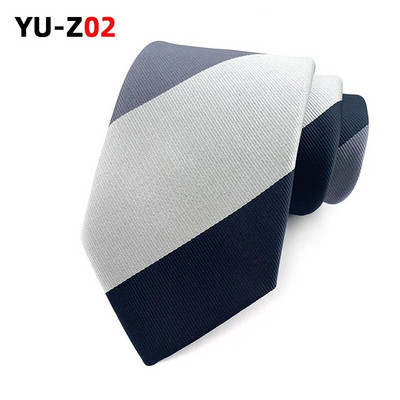 Νέες γραβάτες Ανδρικές ρίγες κίτρινες ναυτικό μπλε γραβάτες γάμου Ζακάρ υφαντές 8 εκ. Vintage ανδρικές γραβάτες Πουκάμισα για πάρτι Λαιμόκοψη Δώρα για άνδρες