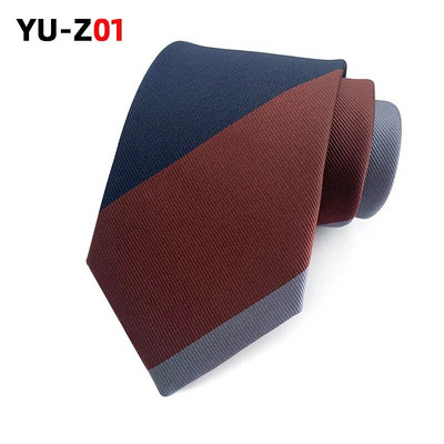 Νέες γραβάτες Ανδρικές ρίγες κίτρινες ναυτικό μπλε γραβάτες γάμου Ζακάρ υφαντές 8 εκ. Vintage ανδρικές γραβάτες Πουκάμισα για πάρτι Λαιμόκοψη Δώρα για άνδρες