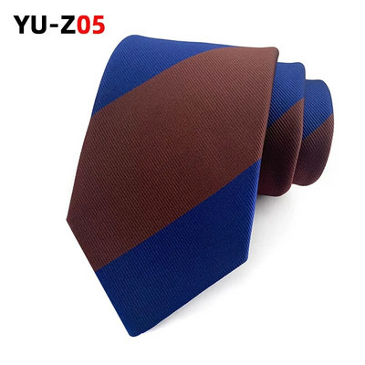 Νέες γραβάτες Ανδρικές ρίγες κίτρινες ναυτικό μπλε γραβάτες γάμου Ζακάρ υφαντές 8 εκ. Vintage ανδρικές γραβάτες Πουκάμισα για πάρτι Λαιμόκοψη Δώρα για άνδρες