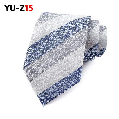 Νέες γραβάτες Ανδρικές ρίγες κίτρινες ναυτικό μπλε γραβάτες γάμου Ζακάρ υφαντές 8 εκ. Vintage ανδρικές γραβάτες Πουκάμισα για πάρτι Λαιμόκοψη Δώρα για άνδρες