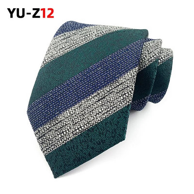 Νέες γραβάτες Ανδρικές ρίγες κίτρινες ναυτικό μπλε γραβάτες γάμου Ζακάρ υφαντές 8 εκ. Vintage ανδρικές γραβάτες Πουκάμισα για πάρτι Λαιμόκοψη Δώρα για άνδρες