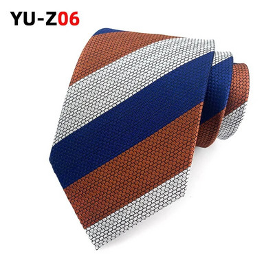 Νέες γραβάτες Ανδρικές ρίγες κίτρινες ναυτικό μπλε γραβάτες γάμου Ζακάρ υφαντές 8 εκ. Vintage ανδρικές γραβάτες Πουκάμισα για πάρτι Λαιμόκοψη Δώρα για άνδρες