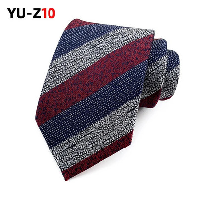 Νέες γραβάτες Ανδρικές ρίγες κίτρινες ναυτικό μπλε γραβάτες γάμου Ζακάρ υφαντές 8 εκ. Vintage ανδρικές γραβάτες Πουκάμισα για πάρτι Λαιμόκοψη Δώρα για άνδρες