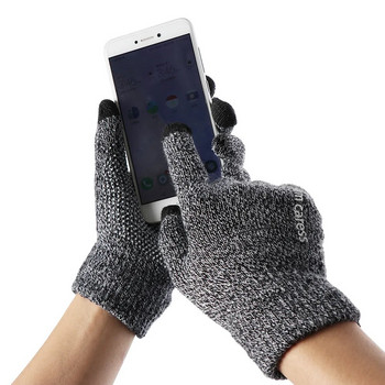 1 чифт мъжки удебелени плетени ръкавици за екран на телефона Мъжки зимни есенни топли вълнени кашмирени плътни ръкавици Мъжки ръкавици с ръкавици Бизнес ръкавици