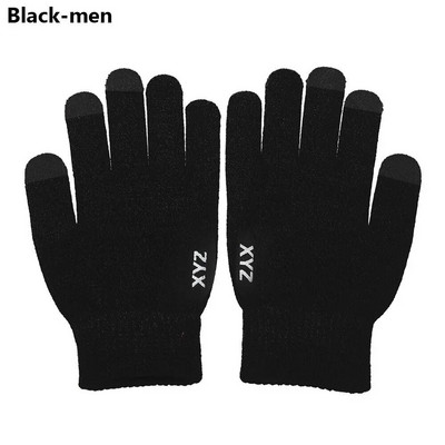 1 Pāris Vīriešu biezi adīti cimdi tālruņa ekrānam Vīriešu ziema rudens silti vilnas kašmira cietie cimdi Vīriešu dūraiņi biznesa cimdi