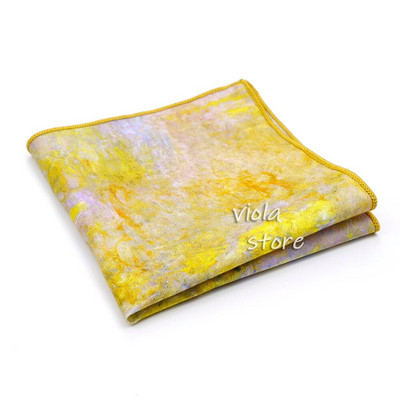 Vintage klasiskā eļļas glezna Ūdensroze 100% kokvilna 23 cm kabatlakats sieviešu vīriešu kāzu ballīšu uzvalks kabatas kvadrātveida dāvanas aksesuārs