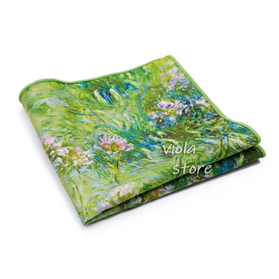 Vintage klasiskā eļļas glezna Ūdensroze 100% kokvilna 23 cm kabatlakats sieviešu vīriešu kāzu ballīšu uzvalks kabatas kvadrātveida dāvanas aksesuārs