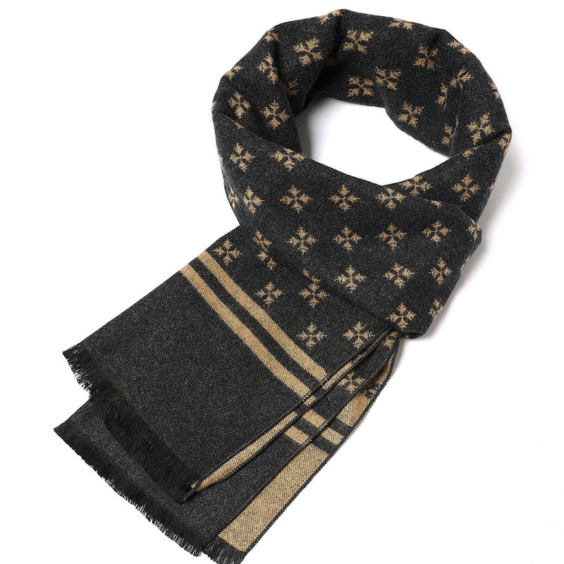 Őszi férfi divat kockás sálak férfi üzleti hosszú strandtörölköző téli pashmina kendők klasszikus kasmír vastag meleg sál