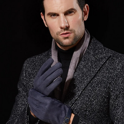 Zimske muške rukavice od brušene kože Keep Warm Plus Velvet Thicken Touch Screen Riding Run Mountaineer Vjetrootporne muške muške muške rukavice