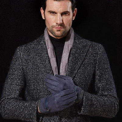 Zimske muške rukavice od brušene kože Keep Warm Plus Velvet Thicken Touch Screen Riding Run Mountaineer Vjetrootporne muške muške muške rukavice