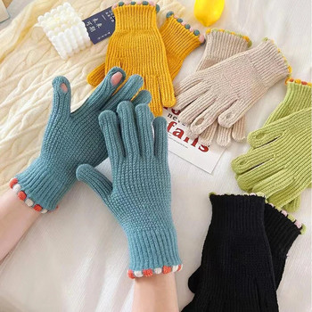 Χειμωνιάτικα ζεστά πλεκτά γάντια full Finger Gloves Τηλέφωνο αφής Μάλλινη οθόνη αφής Γάντια σκι Γάντια Unisex Ιππασίας Γάντια εργασίας