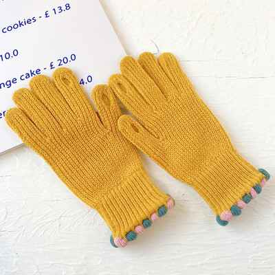 Mănuși tricotate calde de iarnă Mănuși cu degete întregi Telefon tactil Ecran tactil din lână Mănuși de schi Mănuși Mănuși de muncă unisex pentru călărie