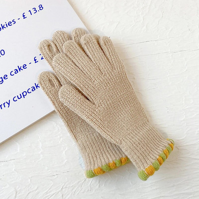 Mănuși tricotate calde de iarnă Mănuși cu degete întregi Telefon tactil Ecran tactil din lână Mănuși de schi Mănuși Mănuși de muncă unisex pentru călărie