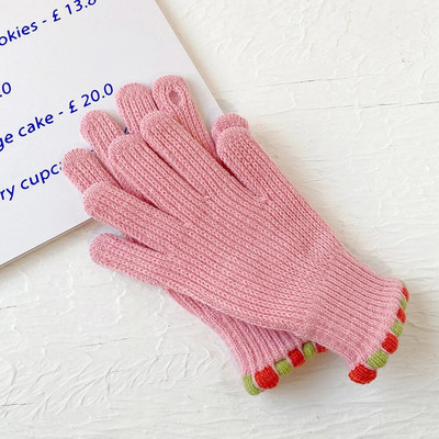 Mănuși tricotate calde de iarnă Mănuși cu degete întregi Telefon tactil Ecran tactil din lână Mănuși de schi Mănuși Mănuși de muncă unisex pentru călărie