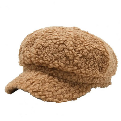 Delikatna ženska slikarska kapa otporna na vjetar s obodom, ženski osmerokutni šešir Jesen-zimska slikarska kapa, beretka, ženski šešir