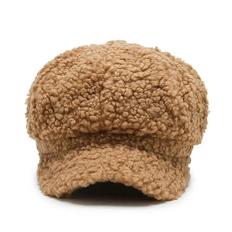 Delikatna ženska slikarska kapa otporna na vjetar s obodom, ženski osmerokutni šešir Jesen-zimska slikarska kapa, beretka, ženski šešir