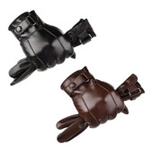 Kindad Meeste Talvised PU-nahast Tuulekindlad Külmakindad Nupp Soojad Labakindad Luksuslik PU-nahast Sõit Meeste Sport Väliskindad